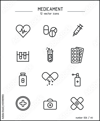 Vector images of medicines and medicines for diseases