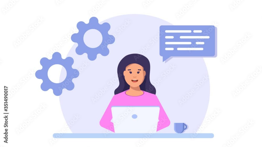 Beautiful smiling woman customer service animation Beautiful smiling woman customer service animation