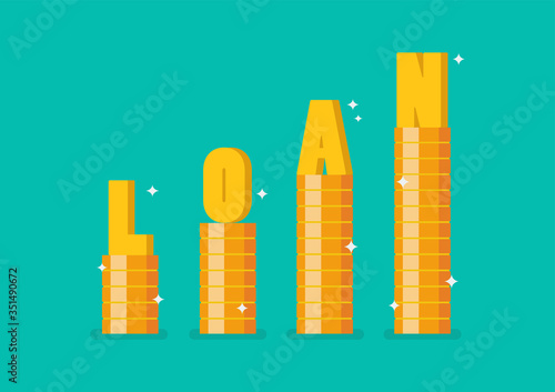 Word LOAN on step stack coins as graph up