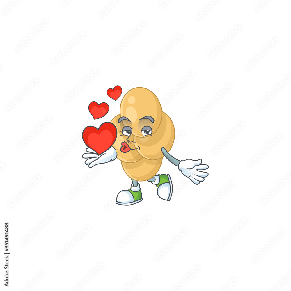 A gorgeous caricature design of bordetella pertussis with red hearts A gorgeous caricature design of bordetella pertussis with red hearts