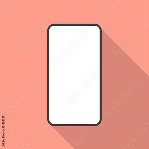 smartphone icon in a flat design style with a colored background. cellphone symbol. stock vector illustration