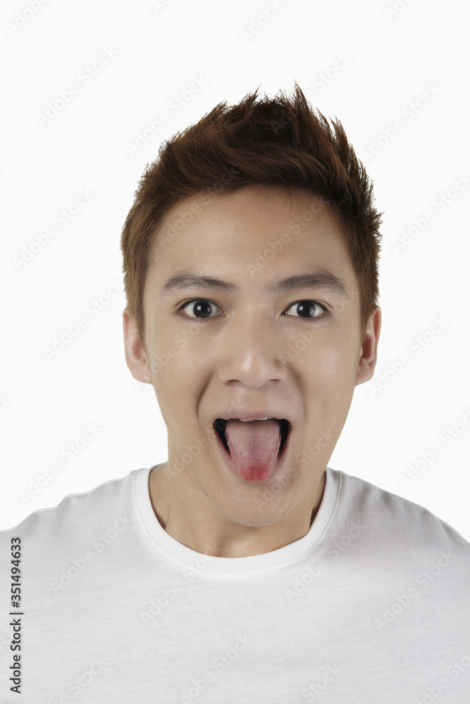 Man sticking his tongue out Man sticking his tongue out