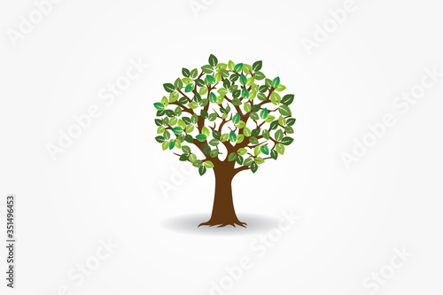 Logo tree symbol of life id card business vector image design