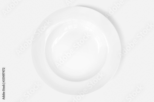 White plate on a white background