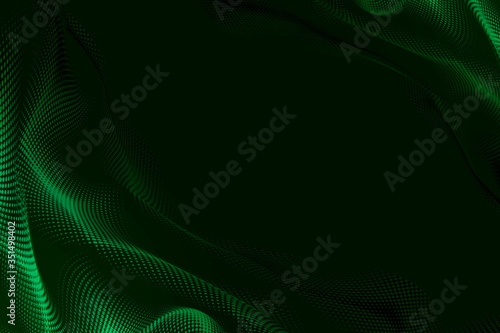 Wallpaper Mural Green 3D abstract motion on a dark background Torontodigital.ca