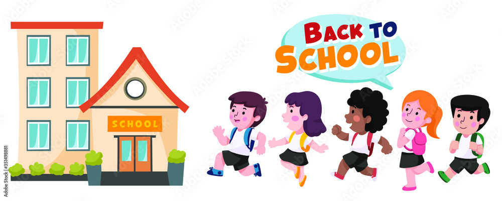 Vector illustration of children back to school Vector illustration of children back to school