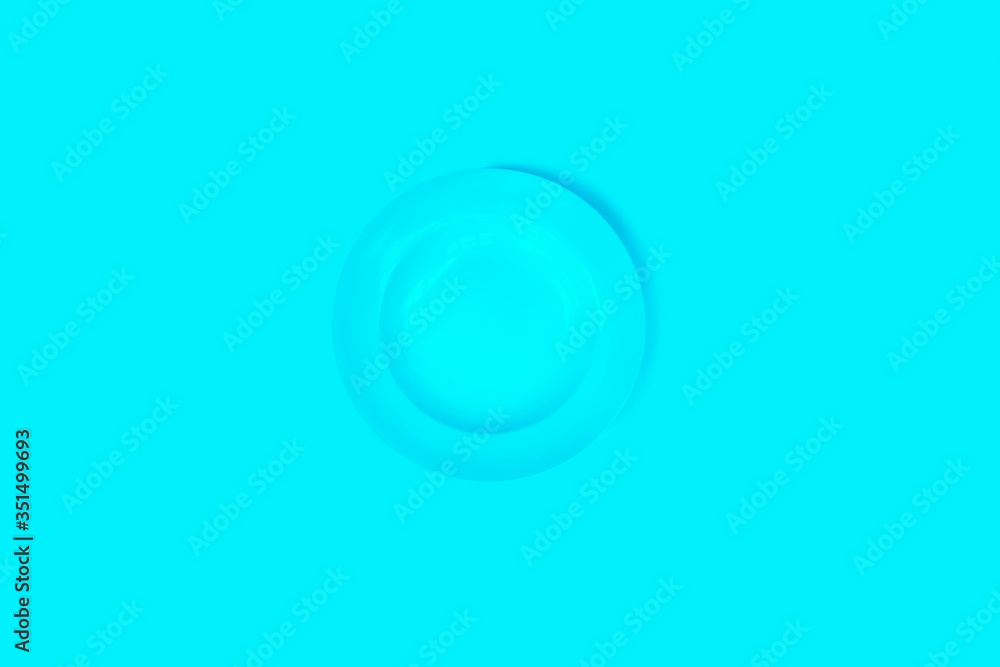 Blue plate on a blue background. Blue plate on a blue background.