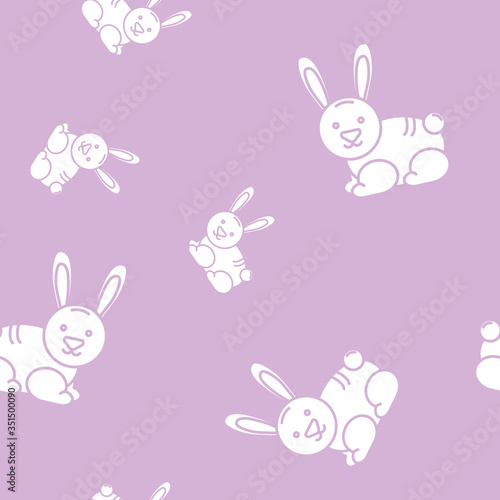 Wrapping paper - Seamless pattern of symbols rabbit for vector graphic design