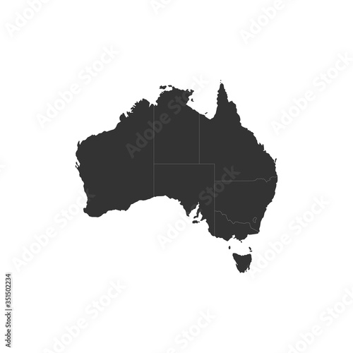  map of australia with borders of states