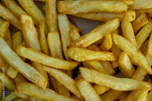 Close-up of French fries as a background.