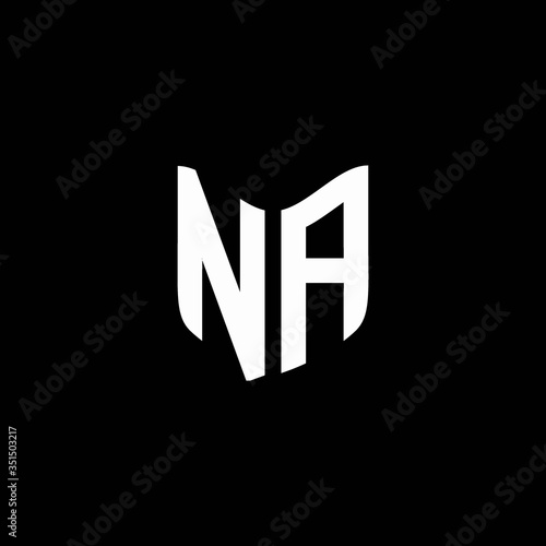 na logo monogram with shield shape design template