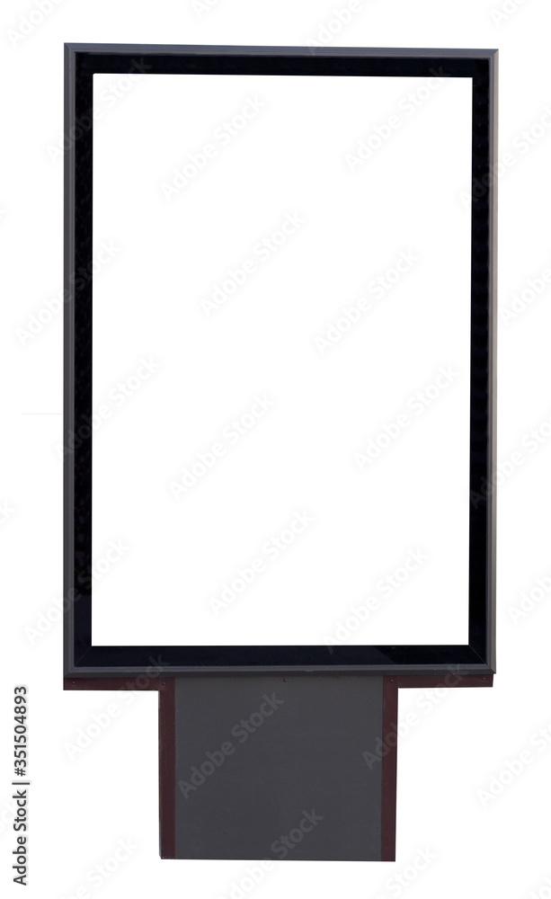 Vertical billboard for commercial advertisements on white Vertical billboard for commercial advertisements on white