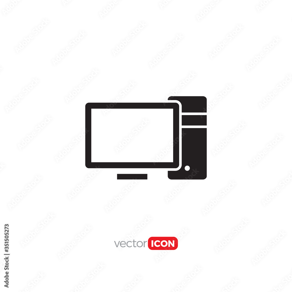 PC,computer desktop icon/symbol/Logo Design Vector Template Illustration