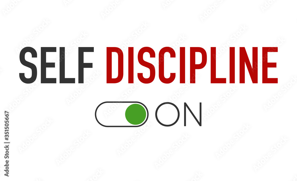 Self Discipline and Motivation concept. Self control system, self