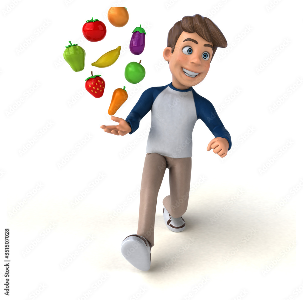 3D cartoon character fun teenager