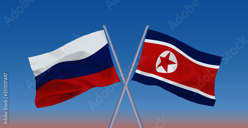 ロシアと北朝鮮の国旗