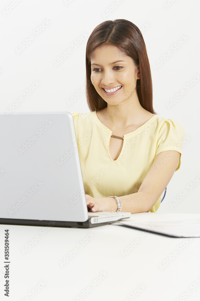 Businesswoman working on the laptop Businesswoman working on the laptop