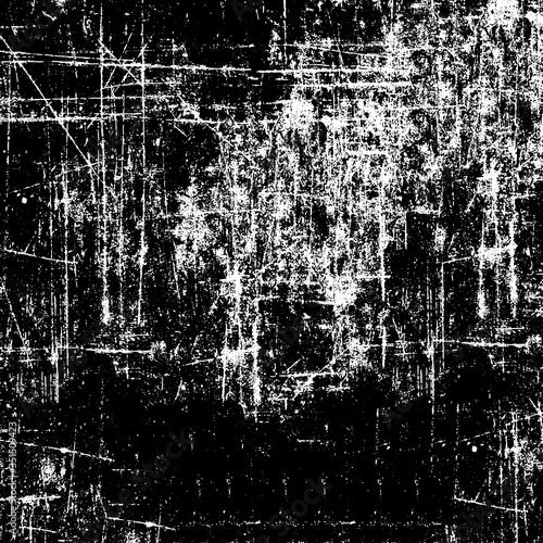 Grunge background black and white. Texture of chips, cracks, scratches, scuffs, dust, dirt. Dark monochrome surface. Old vintage vector pattern