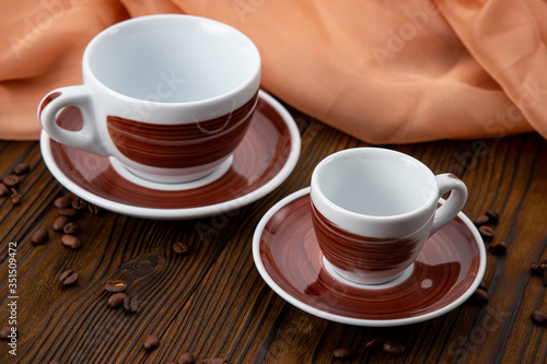 brown cups on brown background