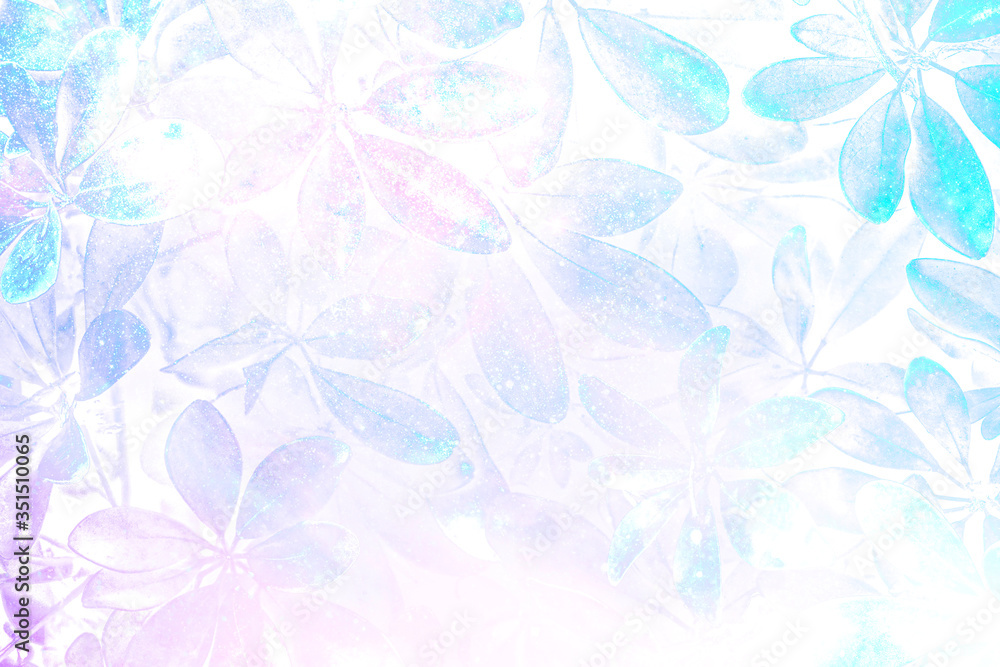 Fototapeta premium Holographic Leafy plant patterned background