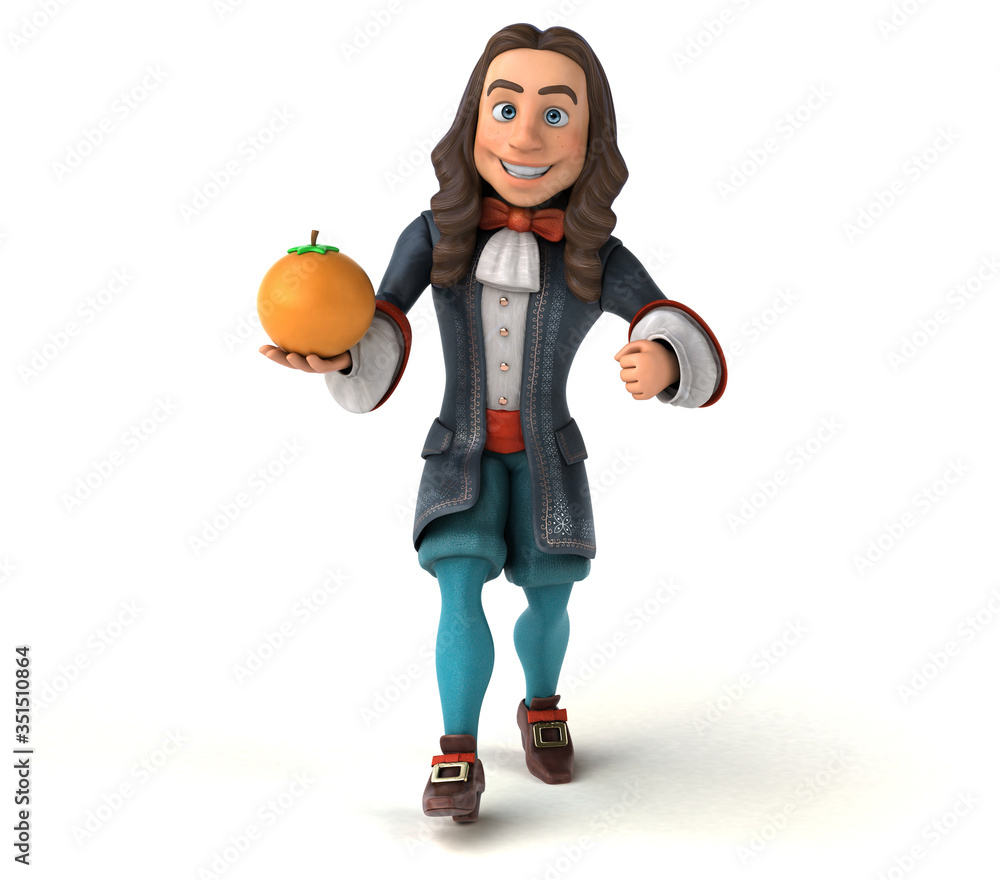 3D Illustration of a cartoon man in historical baroque costume 3D Illustration of a cartoon man in historical baroque costume