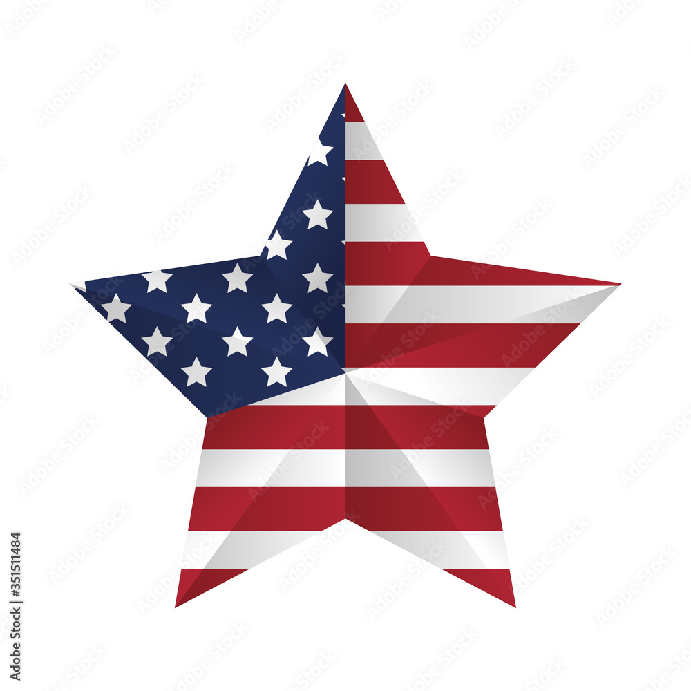 Fototapeta premium united states of america flag in star frame