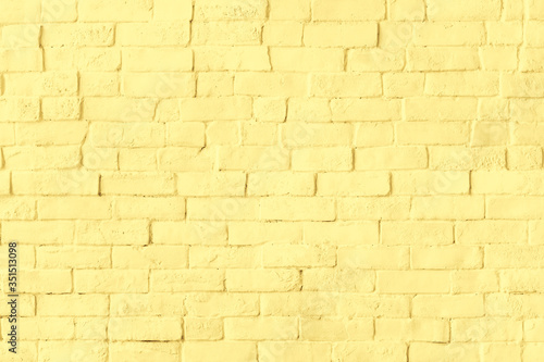 Yellow brick wall pattern background