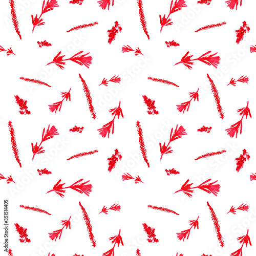 Pattern of red branches of field plants