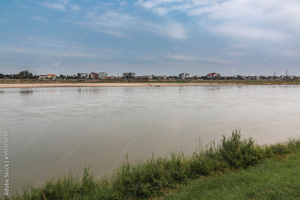 View of the Mekong River separating the Thai-Laos border At Si Chiang Mai District, Nong Khai, Thailand