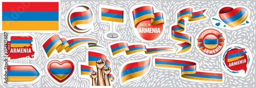 Vector set of the national flag of Armenia in various creative designs