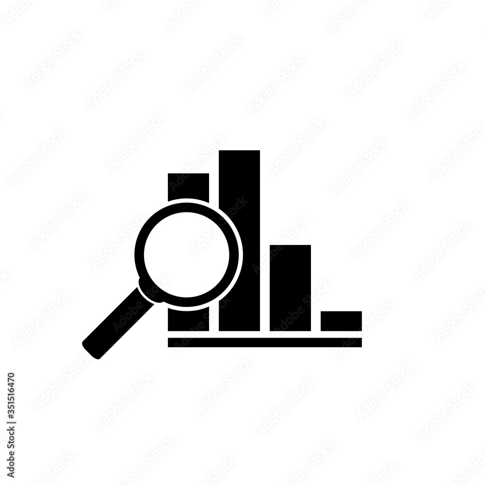 Declining graph icon isolated on white background Declining graph icon isolated on white background