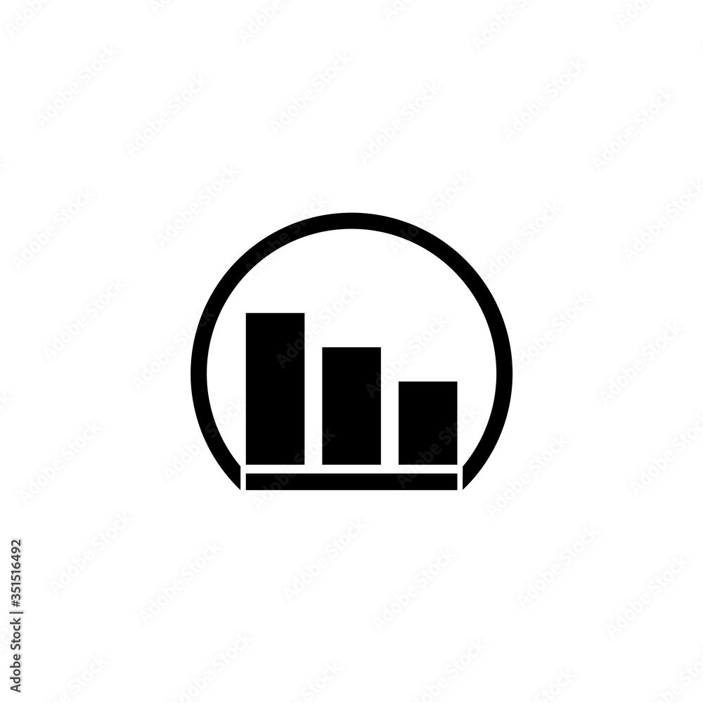 Declining graph icon isolated on white background Declining graph icon isolated on white background