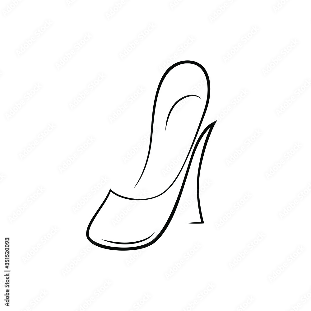 One line shoe, shoe logo One line shoe, shoe logo
