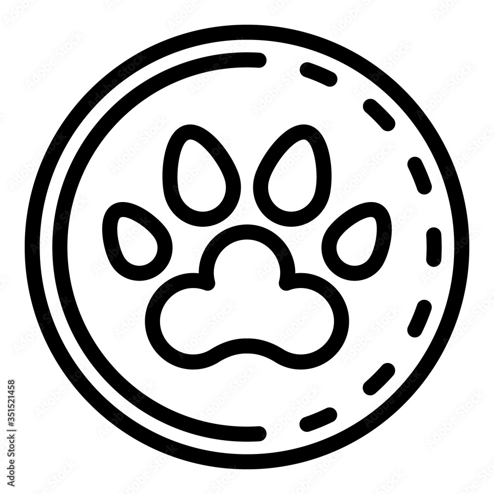 Dog paw medal icon. Outline dog paw medal vector icon for web design isolated on white background Dog paw medal icon. Outline dog paw medal vector icon for web design isolated on white background
