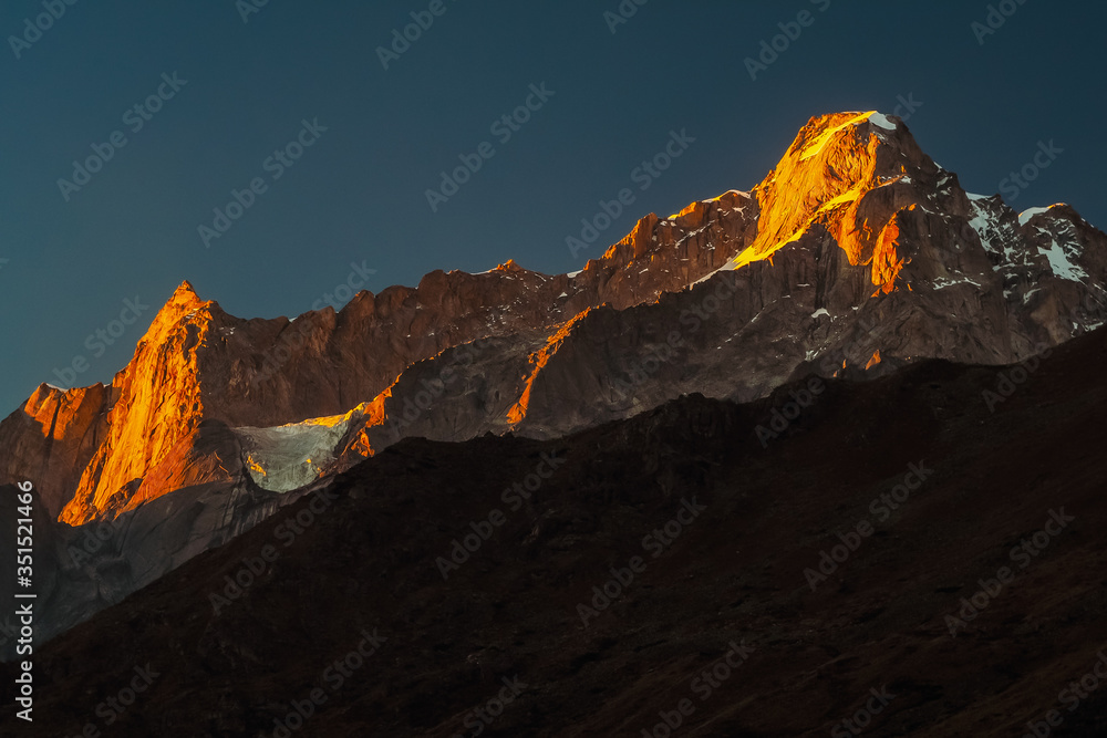Himalayan peaks from Rakcham, Sangla valley, Himachal Pradesh, India