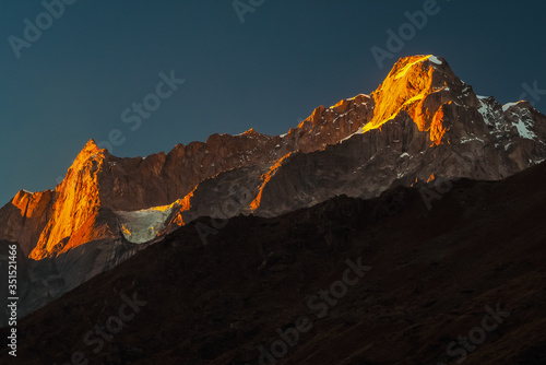 Himalayan peaks from Rakcham, Sangla valley, Himachal Pradesh, India