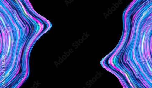 Holographic metal foil rainbow wave  flowing liquid fractal abstract texture.
