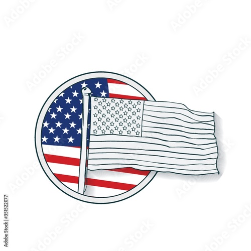 usa flag label