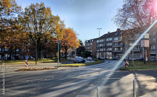 A typical Autumn city scene in Germany