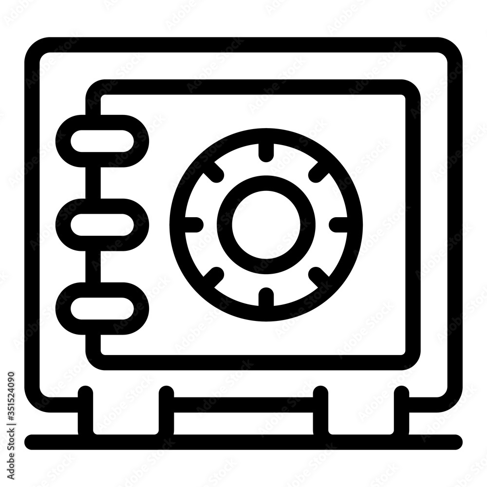 Policeman gun safe icon. Outline policeman gun safe vector icon for web design isolated on white background Policeman gun safe icon. Outline policeman gun safe vector icon for web design isolated on white background