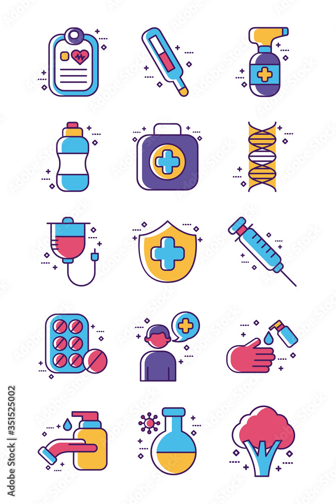 bundle of health set icons