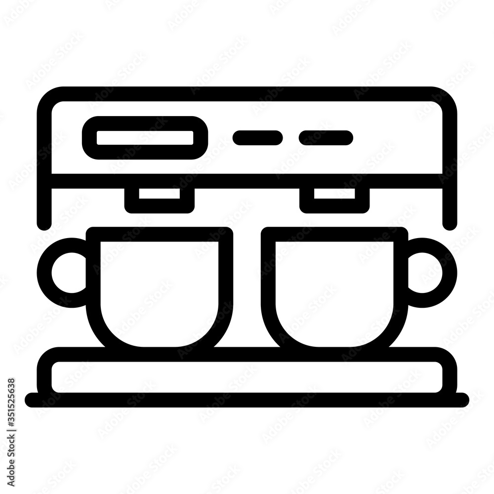 Professional coffee machine icon. Outline professional coffee machine vector icon for web design isolated on white background