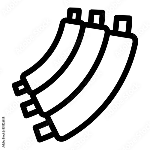 Pork ribs icon. Outline pork ribs vector icon for web design isolated on white background