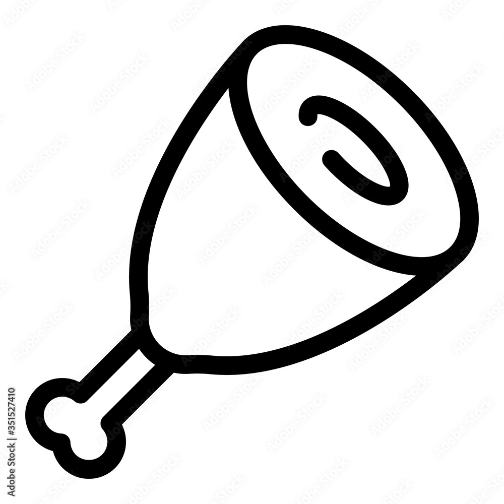 Pork meat leg icon. Outline pork meat leg vector icon for web design isolated on white background Pork meat leg icon. Outline pork meat leg vector icon for web design isolated on white background