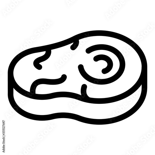 Raw steak icon. Outline raw steak vector icon for web design isolated on white background