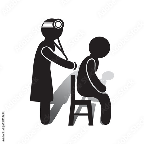 Doctor diagnosing a patient.