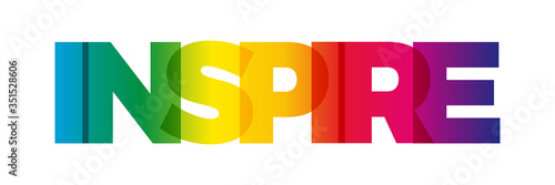 The word Inspire. Vector banner with the text colored rainbow. photo