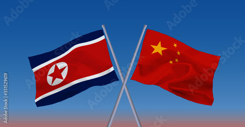 中朝国旗