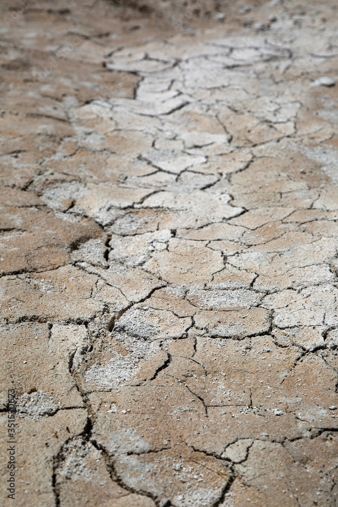 Droughty ground, cracked natural texture background