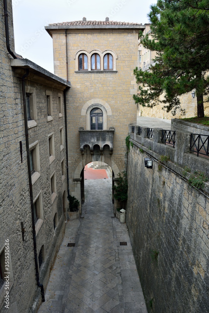 View of medieval architecture in San Marino